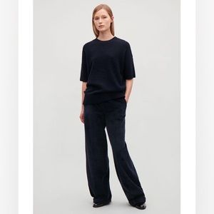 COS Navy Corduroy Wide Leg Trousers Sz. 6